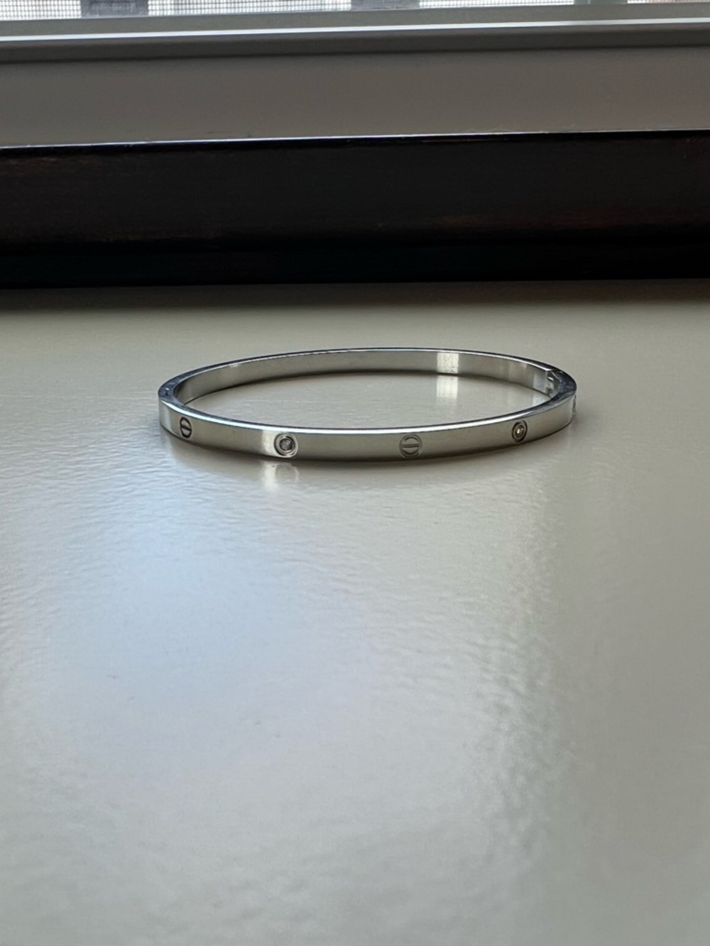 Silver Screw Bangle Bracelet